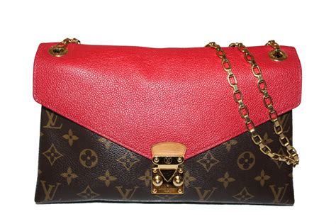lv red and brown purse